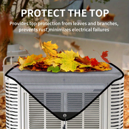 Outdoor Air Conditioner Cover 26"x26", Universal PVC Mesh AC Unit Protector, Prevents Leaves Debris Snow, Weatherproof Outdoor AC Cover for Winter Christmas Season