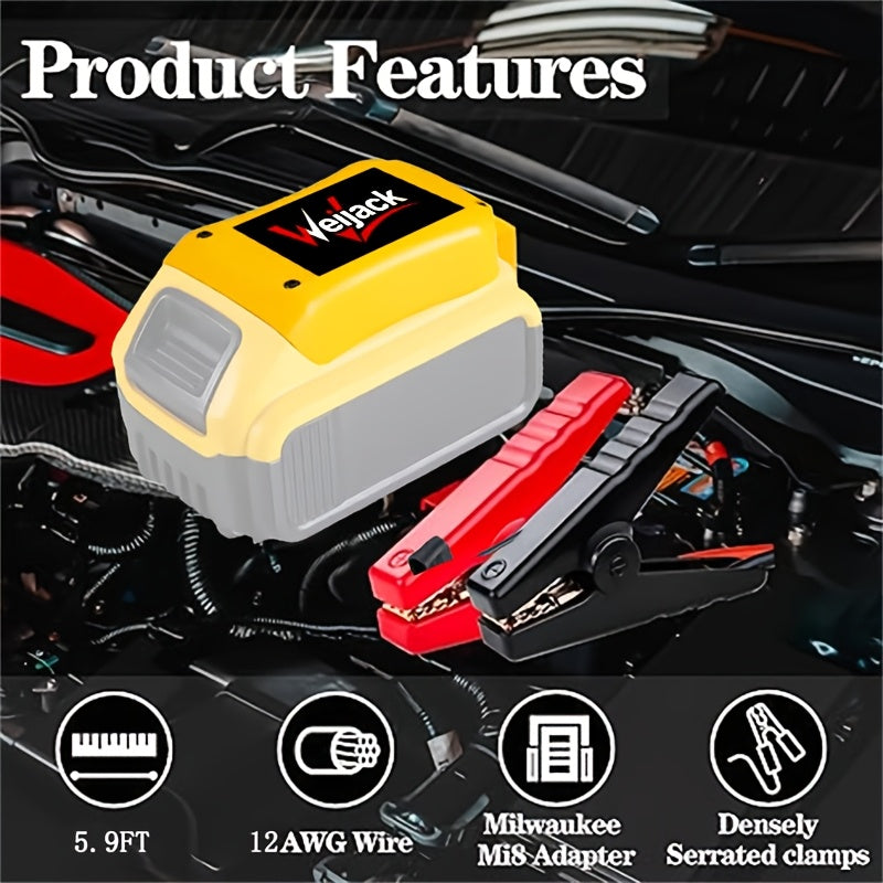 [Ryobi Jumper Cable] Ryobi 18V Battery Compatible Jumper Cable Clamps | 5.9ft 12AWG Portable Battery Jumper Starter Automotive Booster Cables for Jump Starting Using Tool (no Battery)