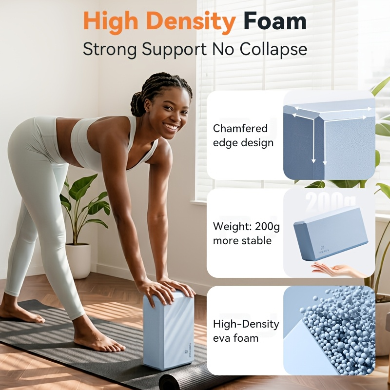 Foam Yoga Mat Set 2-Pack – EVA High-Density Non-Slip Mats for Pilates, Stretching, Meditation & Home Fitness Workouts, Lightweight & Portable