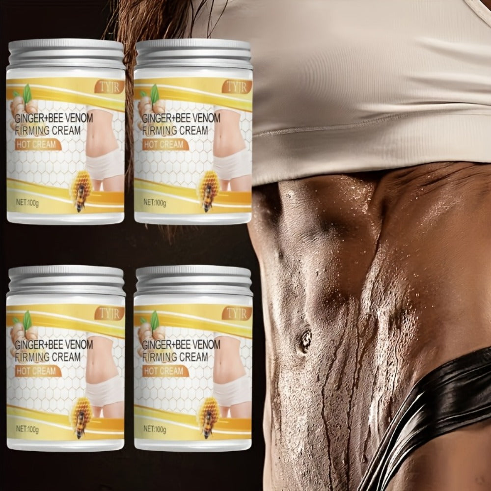 Body Firming Cream 4 Pack with Glycerin and Vitamin E 100g Each - Moisturizing Toning Lotion for Abdomen Arms Legs Back Waist Skin Tightening All Skin Types Daily Care