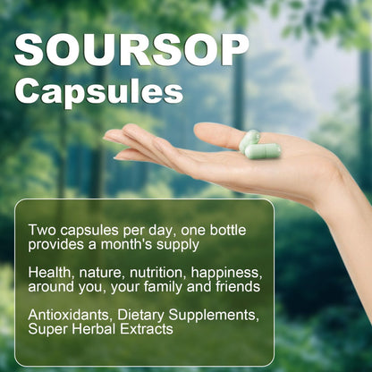 Soursop Graviola Capsules 24-in-1 Formula 60 Count – Lab Tested Gut Health Digestion Antioxidant Immune Support Daily Wellness Supplement for Men & Women