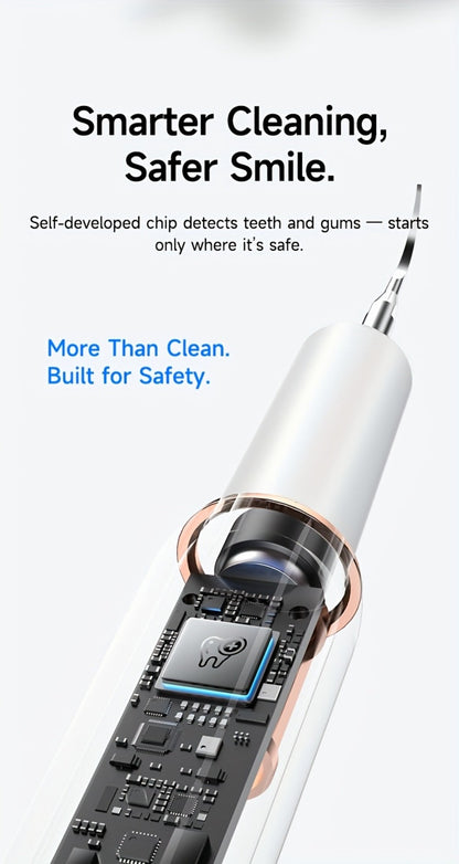Interdental Plaque Remover with LED Light – Electric Teeth Cleaner, 5 Cleaning Modes, 2 Replacement Heads, Oral Irrigator-Like Function, No Water Required, Dental Care for Travel & Home Use