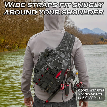 Waterproof Fishing Backpack Tackle Sling Bag – Rod Holder Daypack for Shore, Kayak & Fly Fishing | Men Women Outdoor Gear