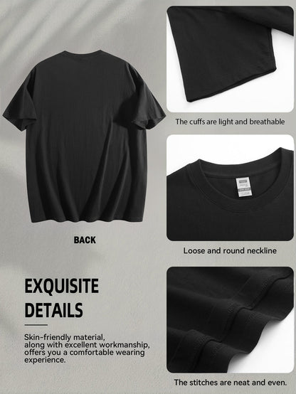 Men's Vintage T-Shirt - Crew Neck Short Sleeve Streetwear Style