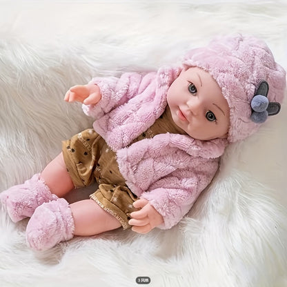 Reborn Baby Doll 12 Inch Lifelike Soft Newborn with Hat Socks & Pacifier Set – Realistic Pink Plush Silicone-Feel Doll Gift for Girls Kids Toddlers Birthday Christmas Valentine's Day Ages 3+