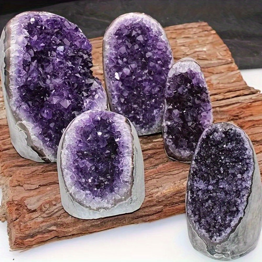 Amethyst Crystal Cave Cluster Natural Uruguayan Polished Edges Geode Home Office Decor Meditation Healing Crystal Birthday Holiday Hanukkah Thanksgiving Gift