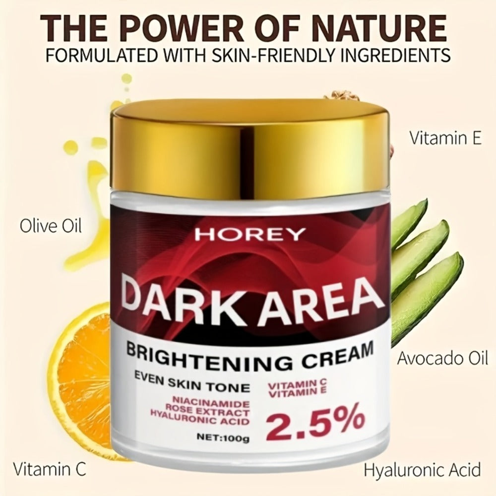 Vitamin C Brightening Face Cream with Glutathione & Vitamin E - Advanced 2.5% Formula, Fades Dark Spots & Evens Skin Tone, Deep Moisturizing for All Skin Types, 100g Daily Glow Skincare