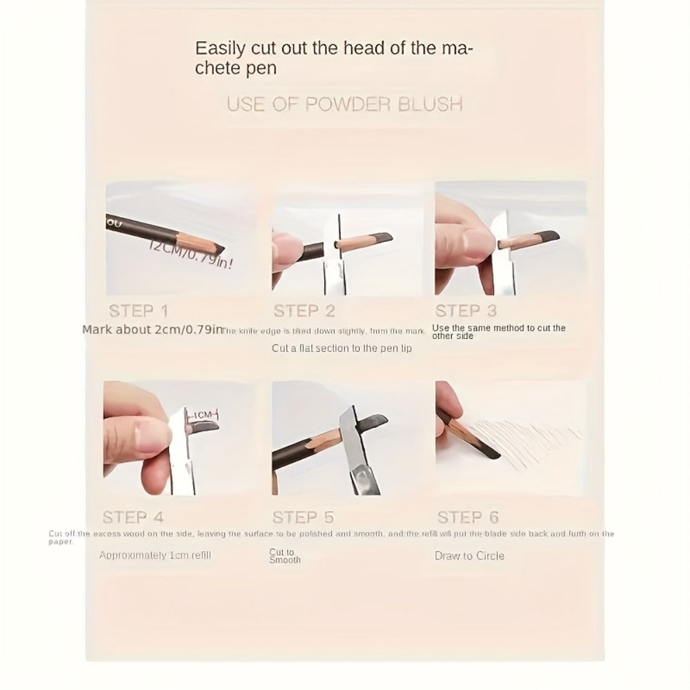 Microblading Effect Brow Pencil 4-Pack with Eyeliner – Waterproof Smudge-Proof Dual-Ended Eyebrow Pen with Spoolie Brush, Natural Hair Stroke Long-Lasting Formula for All Skin Types Women