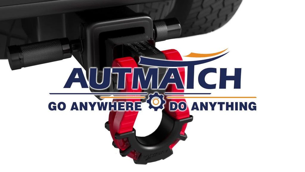 AUTMATCH 2-Inch Shackle Hitch Receiver Featuring a 3/4" Mega D Ring Shackle And a 5/8" Trailer Hitch Lock Pin, Designed for Heavy-Duty Vehicle Recovery with a Break Strength of 68, 000 Lbs