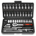 High-end Professional 45+1/44+2/52+1pc Tool Set, Auto/bicycle Repair Machinery Kit, 1/2 Inch *1/4 Inch 3/8 Inch Drive Depth And Standard Wrench Set, Race-grade Auto Parts Repair Ratchet Wrench And Other Auto Repair Accessories Tool Set
