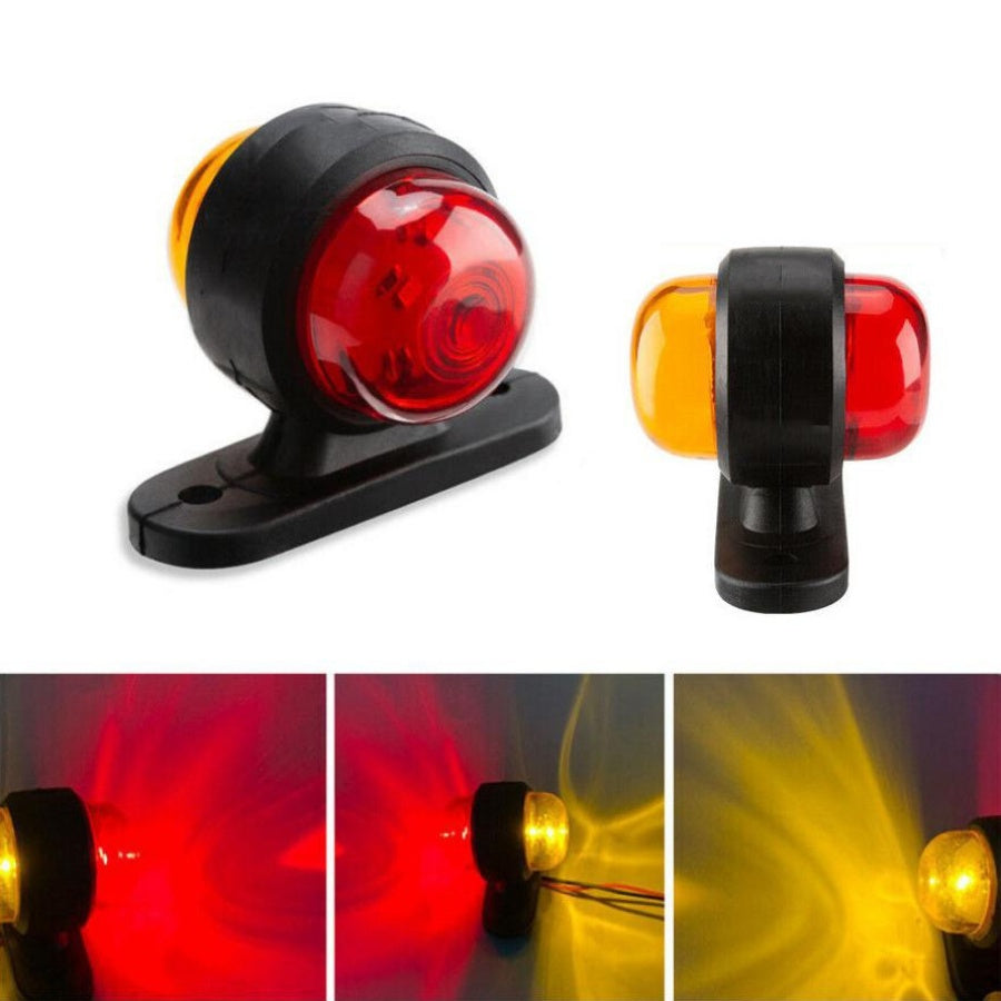 2pcs 12-24V Universal Side Marker Lights Double Side Lighting Indicator Lamp Warning Light for Truck, Without Battery