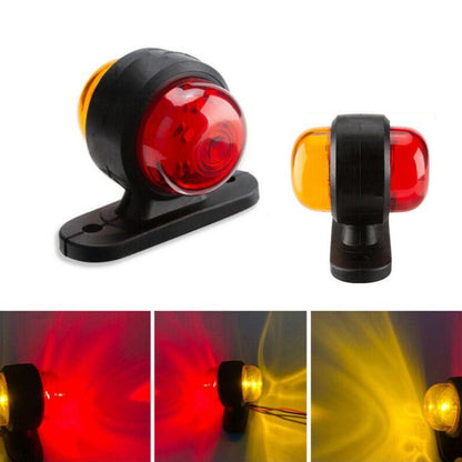 2pcs 12-24V Universal Side Marker Lights Double Side Lighting Indicator Lamp Warning Light for Truck, Without Battery