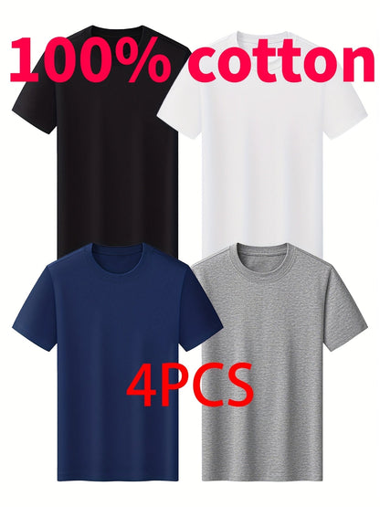 Men's Essential T-Shirt - Round Neck Short Sleeve Streetwear Style