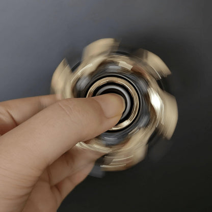 Metal Fidget Spinner Toy for Adults & Teens – Customizable Stress Relief Spinner with Hex Key, Screws & Metal Tube, Cool Decompression Anxiety Relief Tool, Black Gold Silver Dazzling Colors