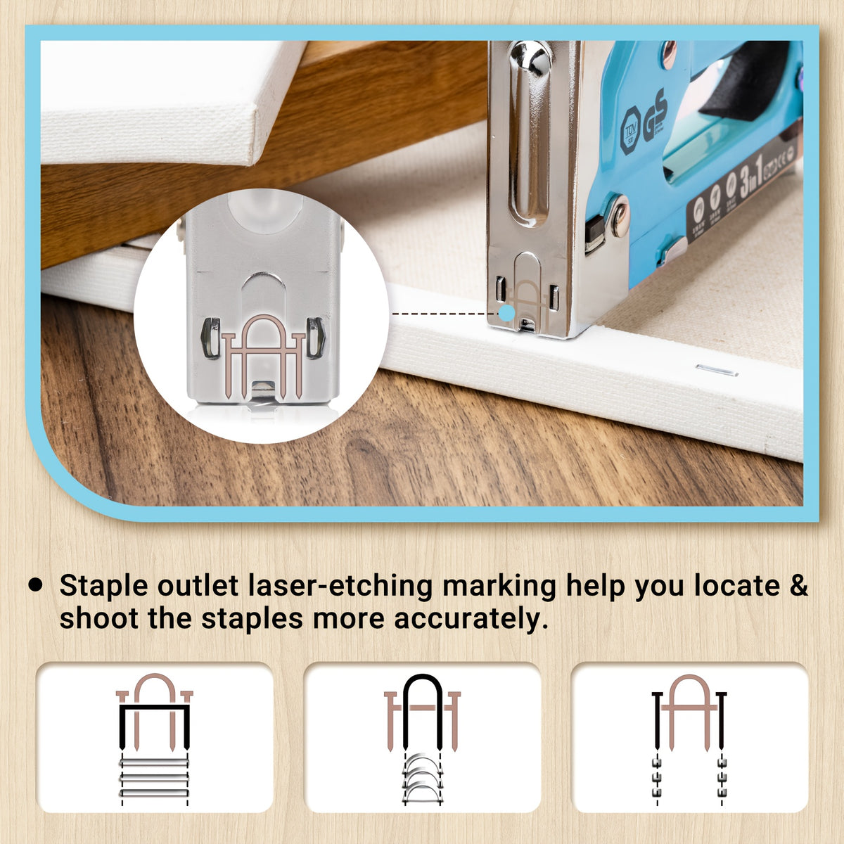 Heavy-Duty 3-in-1 Manual Staple Gun & Brad Nailer Kit with Staple Remover - Suitable for Upholstery, Carpentry,, Crafting - Brad Nailer Suitable for, Workshops, Furniture Repair,