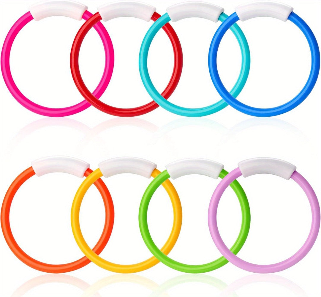 Diving Rings Pool Toys for Kids 8 Pack – Colorful Sinking Dive Rings Underwater Swimming Training Set for Boys & Girls, Pool Party Favor, Summer Swim Game, Ages 3+