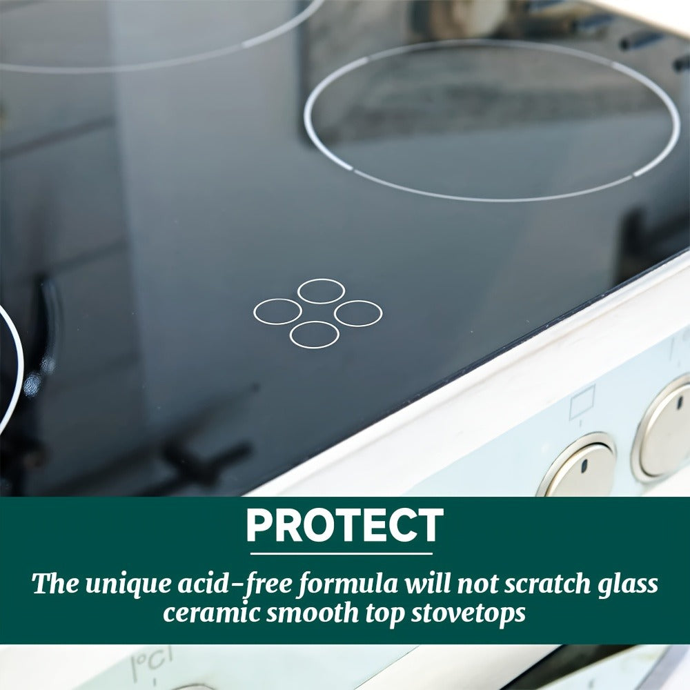 Glass Cooktop Cleaner and Polish – Powerful Stain Remover, Removes Oil Film, Water Spots & Burnt-On Residue, Long-Lasting Surface Protection for Ceramic & Induction Cooktops – 5 Pack Value Set