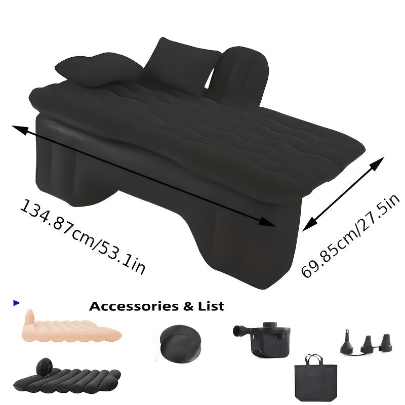 SUV Car Inflatable Mattress Rear Seat Air Bed for MPV Off-Road Vehicle Truck – Leak-Proof Wear-Resistant Composite Fabric Travel Camping Pad Portable Car Bed Accessories