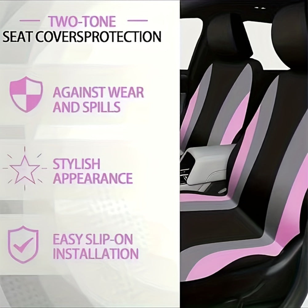 Car Interior Accessories Set for Women 45-Piece – Plush Steering Wheel Cover, Seat Cushion & Pendant, Universal Fit All Seasons, Available in Red, Black, Blue, Pink, Purple & More