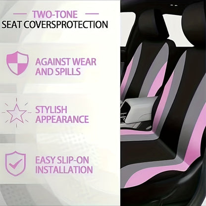 Car Interior Accessories Set for Women 45-Piece – Plush Steering Wheel Cover, Seat Cushion & Pendant, Universal Fit All Seasons, Available in Red, Black, Blue, Pink, Purple & More