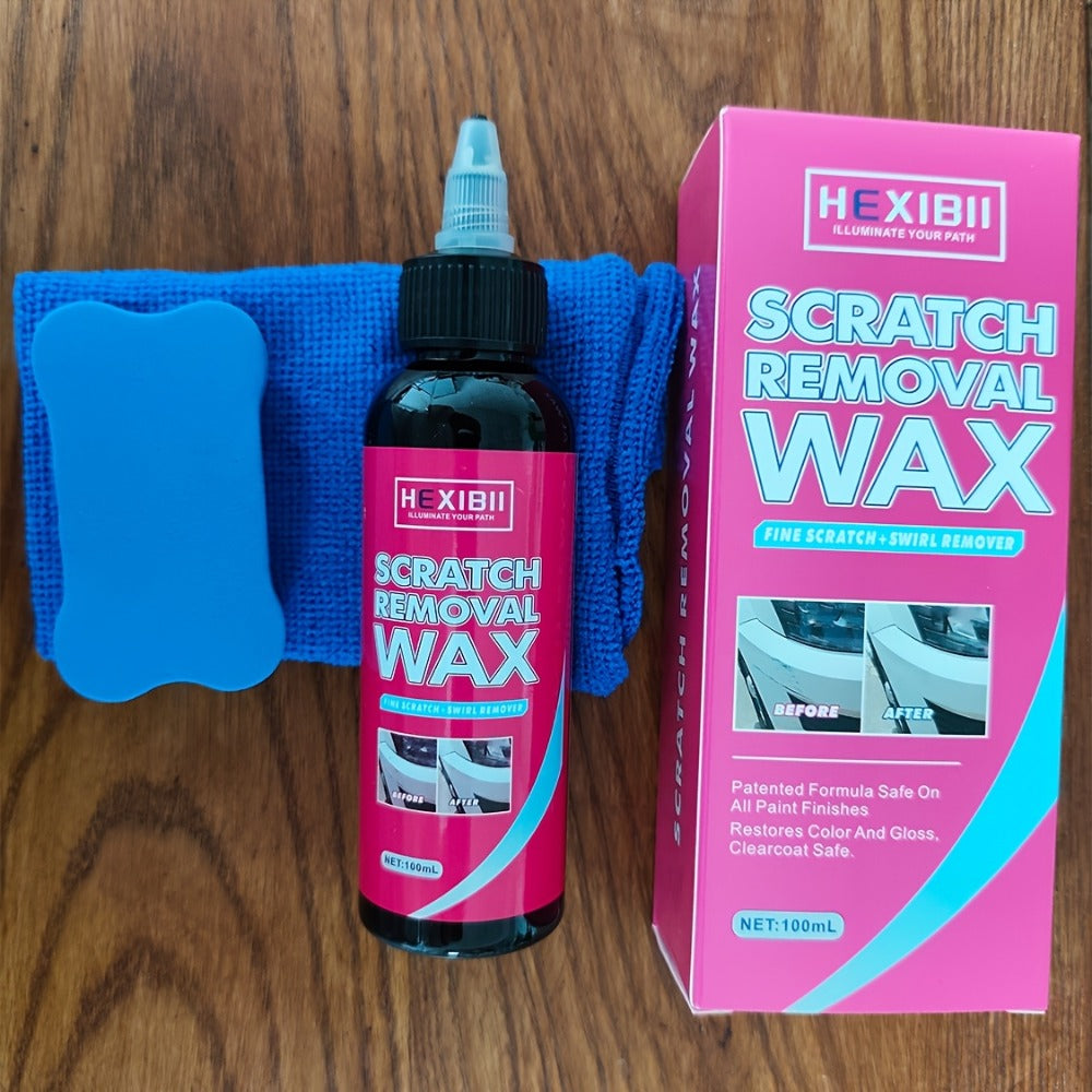 Car Scratch Remover Wax 2-Pack - Liquid Formula for Fine Surface Scratch Repair on Cars, RV, Trucks & Motorcycles