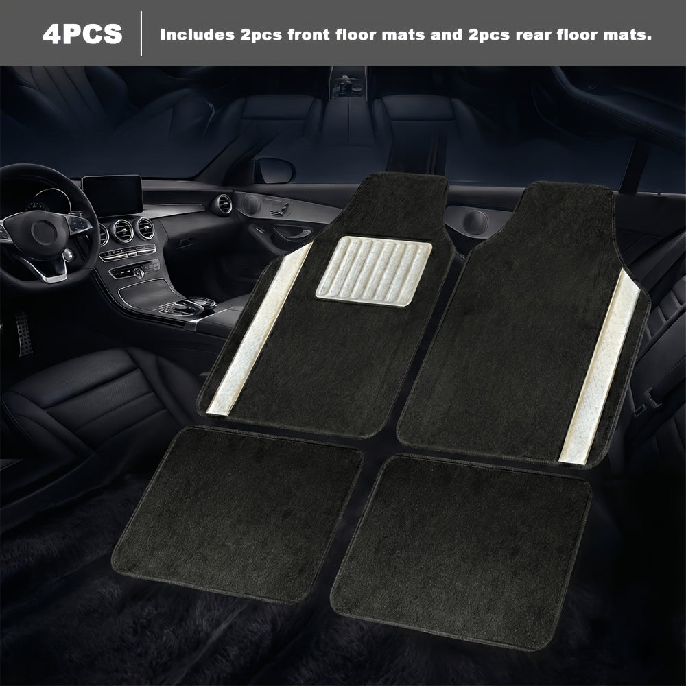 4/8pcs Set for Women Flash Crystal Car Floor Mats Sparkling Durable Waterproof Non-Slip Auto Foot Pads, Fashionable Car Interior Flooring And Carpeting, Easy-To-Clean Auto Interior for Cars, Universal Floor MATS, Christmas Present