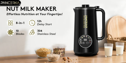 Soy Milk Maker Automatic Nut Milk Machine 27oz - One-Touch Operation, Multi-Functional for Almond, Oat, Soy, Coconut & Plant-Based Dairy-Free Beverages, Easy to Clean, High Capacity, Black