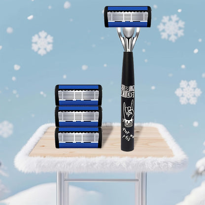 Safety Razor Kit for Men Double Edge 36 Blades & 2 Anti-Slip Handles – Stainless Steel Manual Wet Shaving Set for Smooth Painless Close Shave, Reusable Eco-Friendly Grooming Gift