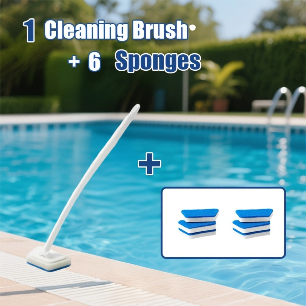 Shower Cleaning Brush Set Replaceable Heads – Bathtub Scrubber, Wall Tile Brush, Window Glass Cleaner & Floor Brush, Detachable Extendable Handle Bathroom Deep Cleaning Kit (7/11/16 PCS)
