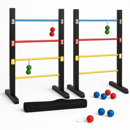 Outdoor Lawn Toss Game Set – Washer Toss & Ladder Toss for Backyard Party, Portable Yard Games for Adults Kids Family, Includes Carrying Case, Fun for Tailgate Camping Beach BBQ Gatherings