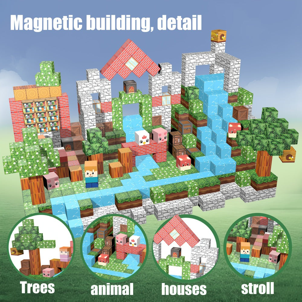 Magnetic Blocks STEM Building Toys for Kids 48/54/64/100/102/108pcs – Sensory Magnetic Tiles Set for Boys Girls Ages 3 4 5 6 7 8 9 10, Birthday Christmas Halloween Gift, Random Color
