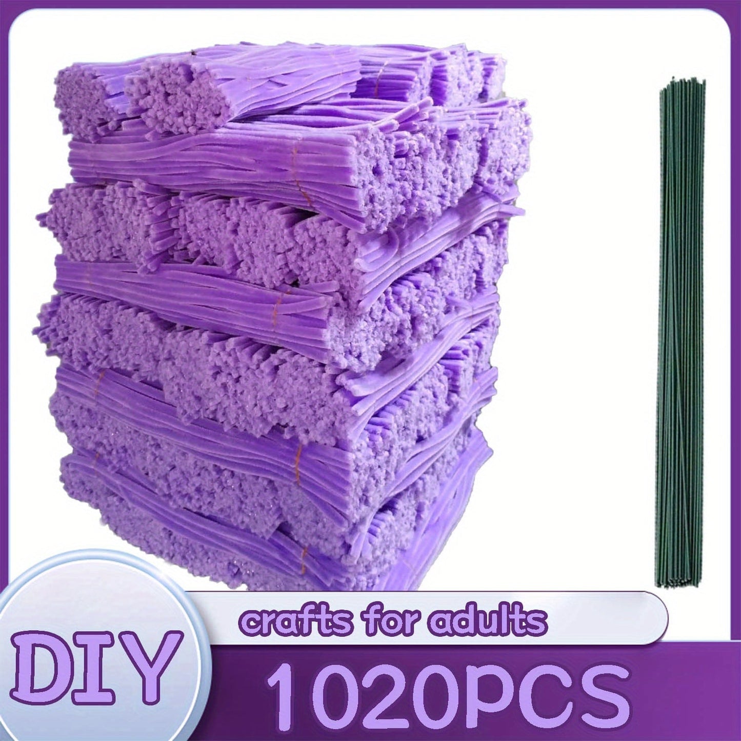 Pipe Cleaners 1020pcs Chenille Stems 20 Colors – Upgraded Thick Fuzzy Sticks with Patterned Rods for Kids Adults Teachers, DIY Arts & Crafts Supplies Bulk Set Birthday Christmas Gift