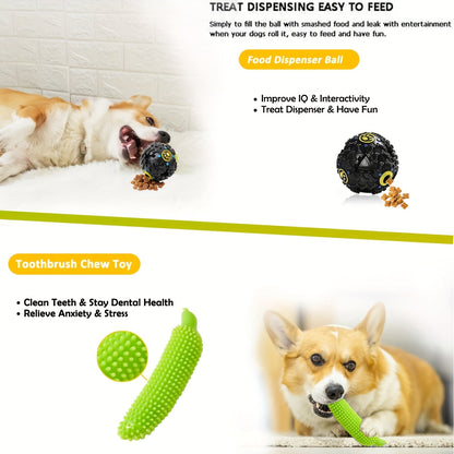 Dog Chew Toy Set 25 Pieces with Rope Toys Squeaky Toys Tug of War Teething Toys Treat Dispenser Ball Teeth Cleaning for Puppies Small Medium Large Dogs