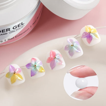 Builder Gel Nail Extension Sculpting Gel 60g No-Sticky Soak-Off – Clear & Milky White 3D Carving Molding UV/LED Curable Construction Gel for DIY & Salon Nail Art Women by BORN PRETTY