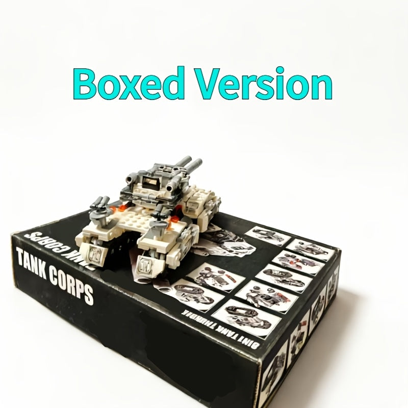 Snow Tank Building Block Set 8-in-1 1628pcs – 9 Variable Military Armored Vehicle Models, Premium ABS DIY Construction Kit for Adults & Teens Ages 14+, Birthday Christmas Halloween Gift