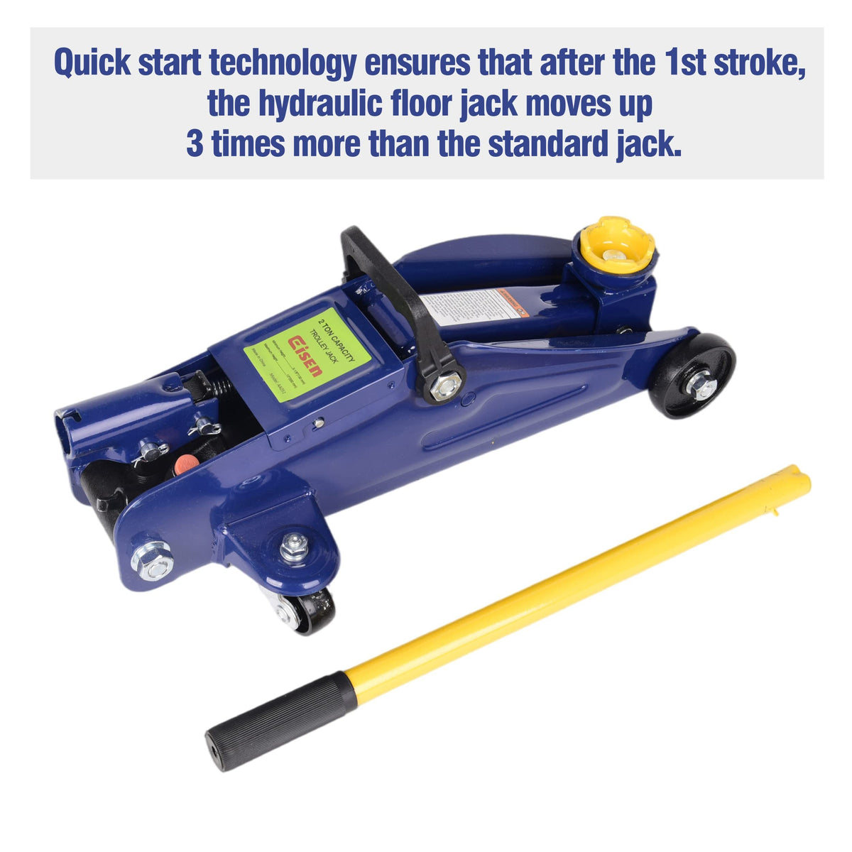 Aain 2 Ton Heavy Duty Floor Jack, Hydraulic Low Profile Trolley Service Floor Jack, Blue