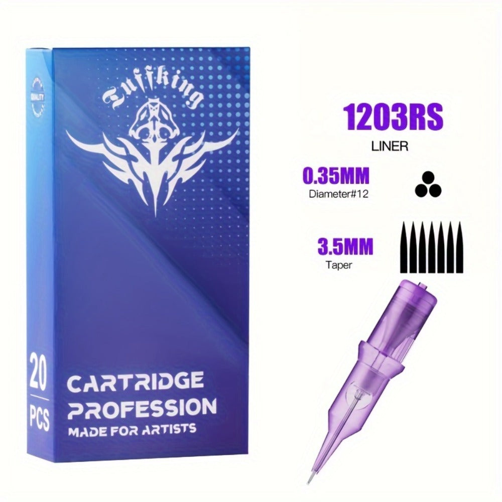 Disposable Tattoo Needles Mixed Size Sterilized RL RS M1 0.35mm – Safety Tattoo Needle Set for Tattoo Artists and Beginners, Body Art Supplies 30 40 100 Piece Bulk Pack