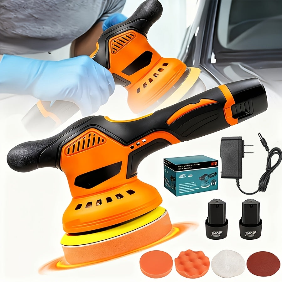 Car Body Sander. Cordless, Handheld, Rechargeable Car Body Repair Tool with Two Lithium Batteries, Multi-speed Automatic Polishing Function, Included Rotary Tool, ABS Chassis, Suitable for Car Detailing, Polishing And Waxing.