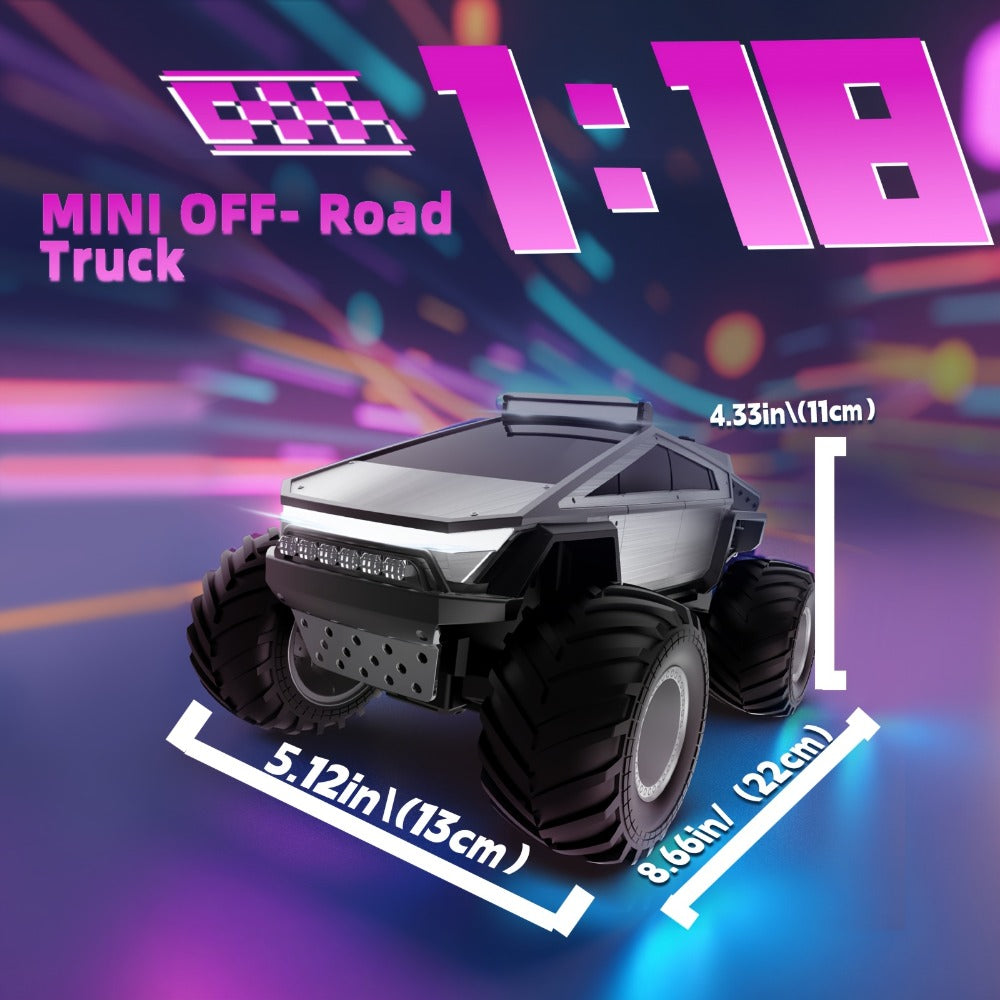 RC Monster Truck Toy 1:14 & 1:18 Scale 2.4GHz 4WD All-Terrain Off-Road Vehicle with LED Lights, Water Spray Effect, Realistic Engine Sound, Metal Body, Big Wheels – Kids Gift