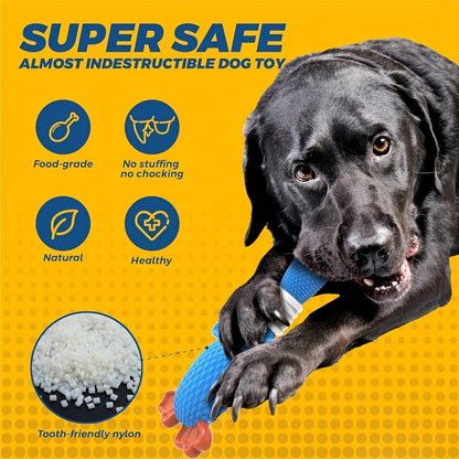 Indestructible Nylon Dog Chew Toy for Aggressive Chewers - Upgraded Tough Goose & Clownfish Design, Heavy Duty Durable Chew Toy for Large Medium Dogs, Teething Dental Cleaning Bone Toy