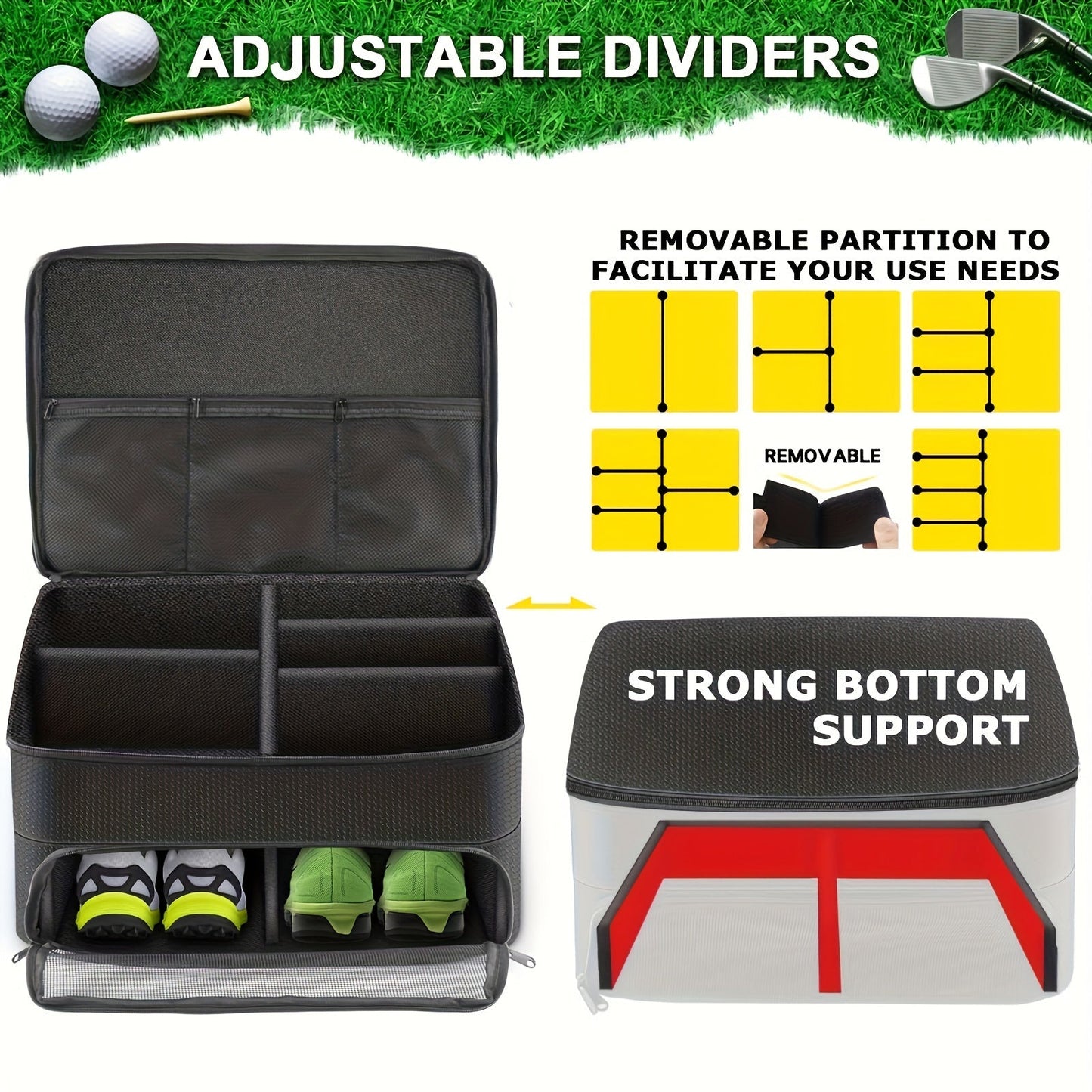 Golf Ball Storage Bag Oxford Fabric – Portable Golf Ball Carrier Pouch with Zipper, Holds 12 Balls, Lightweight Golf Accessories Organizer for Men Women Golfers