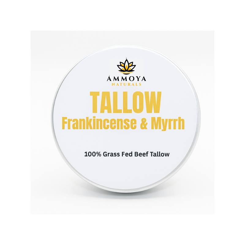 Tallow Balm Grass-Fed Natural Moisturizer for Dry Skin — Deep Hydrating Handcrafted Body Balm 3 Scents Chamomile Rose Honey Frankincense Myrrh, Nourishing Skin Balm for Women Men
