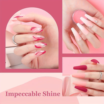 Dip Powder Nail Kit 20 Colors Glitter Set with Top Coat Primer Activator Pink Purple Brown French Manicure Starter Kit for Beginners Salon Quality Long Lasting