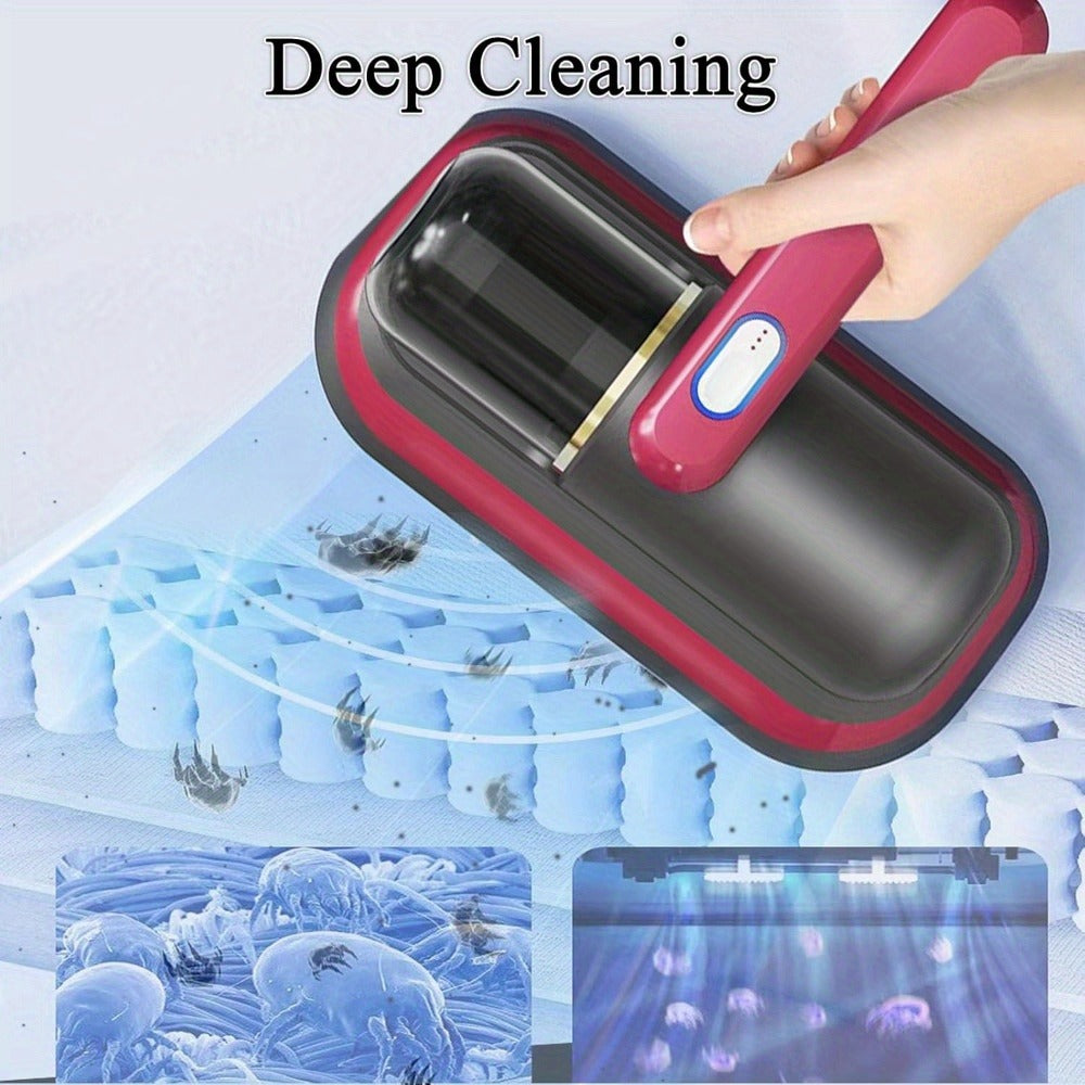 Cordless Mattress Vacuum Cleaner with Ultrasonic Heating & HEPA Filtration – Portable Bed Vacuum for Dust Mites, Pet Hair, Sofas, Upholstery & Carpets