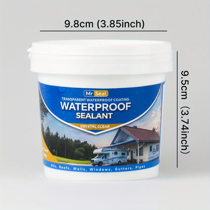 [Waterproof RV Sealant] Transparent Waterproof Sealant for RV, Transparent Waterproof, Leak Repair Glue for RV, Roof, Heavy Duty Sealant for Pipes, Clear Crack Filler, Water-base Glue, DIY Gutter Repair Kit, Multi-surface Adhesive, Emergency Leak Fix, Fas