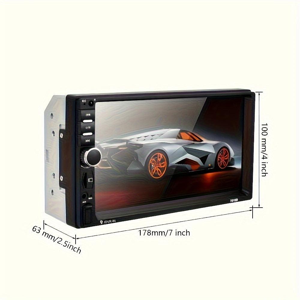 CAMECHO 1pc Double Din EQ Car Stereo Featuring a 7" LCD Display, Equipped with Wireless FM, MP5 Player, USB/SD/AUX Inputs, And Mirror Link Functionality, Ideal As Christmas And Black Friday Gifts, Without Battery