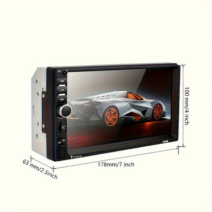 CAMECHO 1pc Double Din EQ Car Stereo Featuring a 7" LCD Display, Equipped with Wireless FM, MP5 Player, USB/SD/AUX Inputs, And Mirror Link Functionality, Ideal As Christmas And Black Friday Gifts, Without Battery
