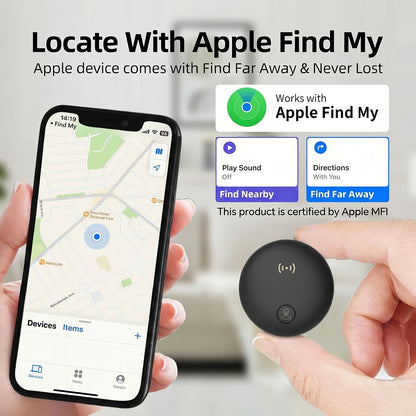 Car GPS Tracker - Built-in Strong Magnet, Magnetic Mini Vehicle Tracker, Real-Time Vehicle Tracking, No Monthly Fees/No SIM Card Required (Supports IOS Find My Feature Only), Global Anti-theft Device Suitable for Car, Truck, Bicycle, And Other Items
