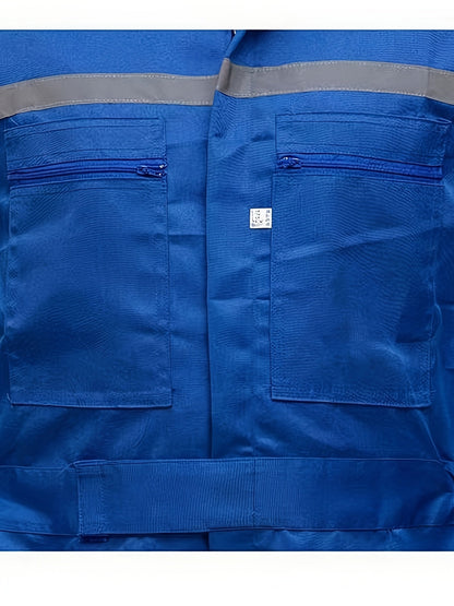 Unisex Work Coveralls - Multi-Zipper Pocket Design