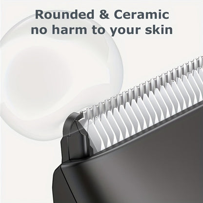 Groin Trimmer Men IPX7 Waterproof Ceramic Blade Electric Body Shaver – LCD Battery Display & Replaceable Head, Wet Dry Safe Ball Trimmer Grooming Kit for Sensitive Areas Pubic Hair Manscaping